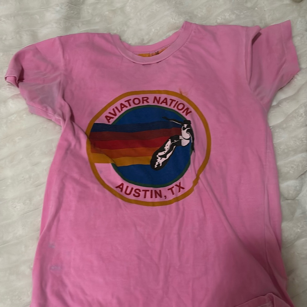 kids pink aviator nation top